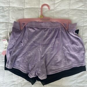 Juicy Couture purple and black sleep shorts